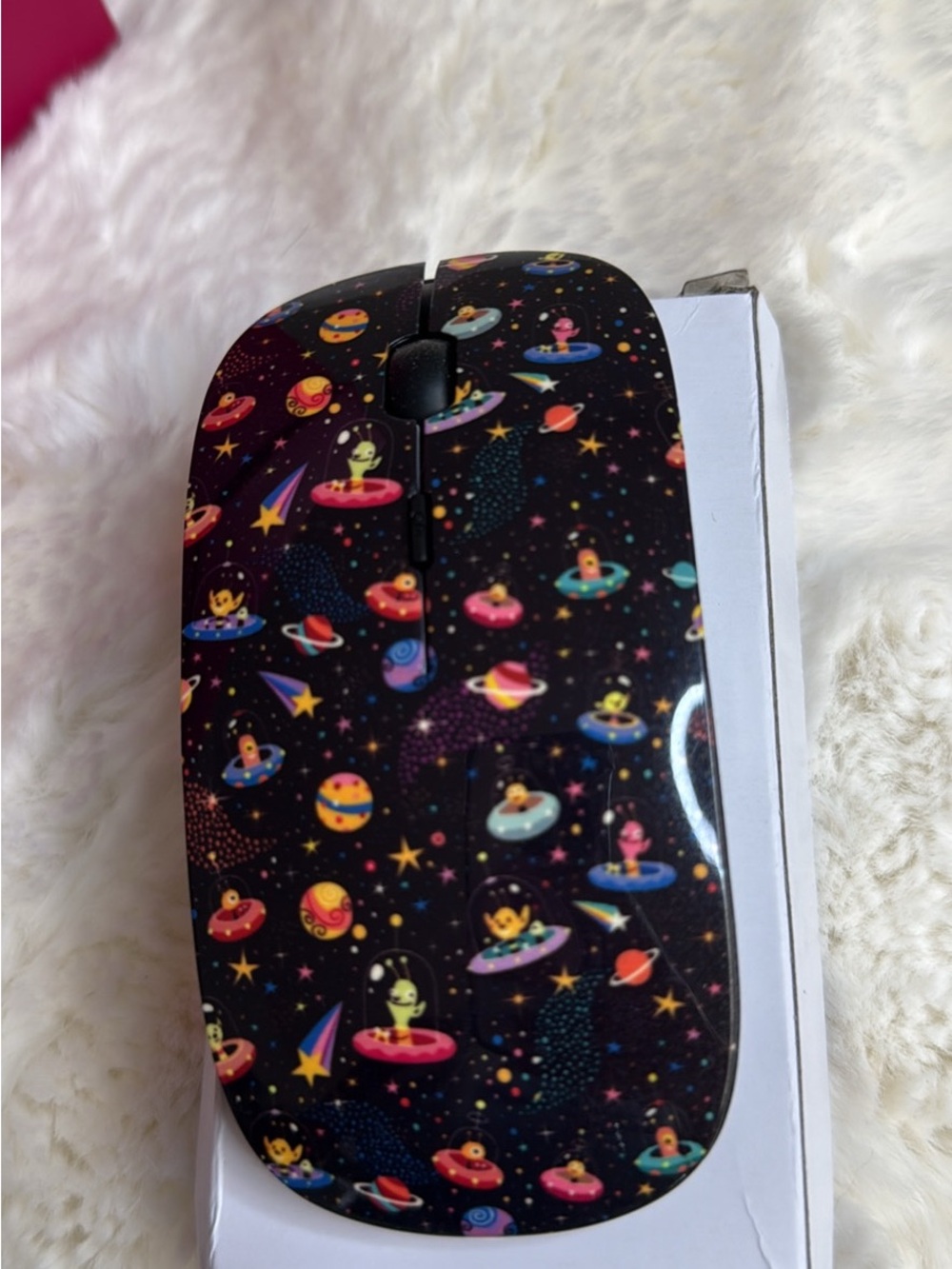 Wireless Computer Mouse with Space Alien Design - Black